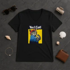 Top CATS – Yes I Cat V-Neck Shirt