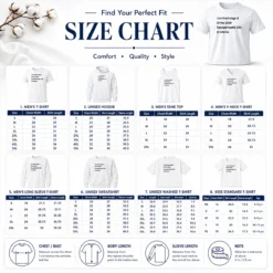 Size chart for Top I Survived Stage 3 Of The 2026 Focused Health 250 At Atlanta with measurements in inches and cm