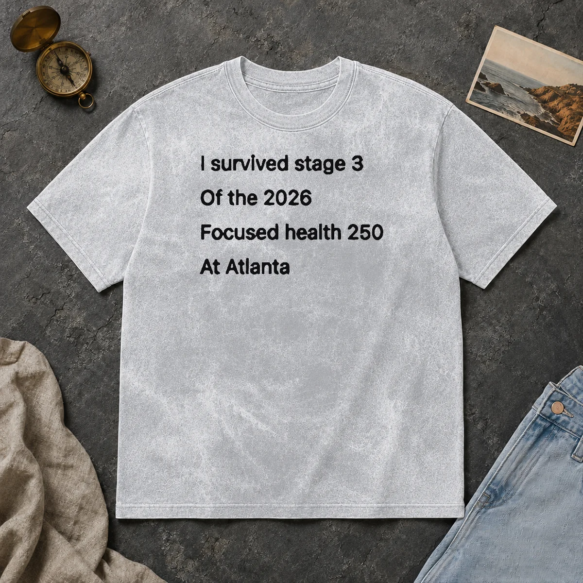 Top I Survived Stage 3 Of The 2026 Focused Health 250 At Atlanta Washed T Shirt Top I Survived Stage 3 Of The 2026 Focused Health 250 At Atlanta Washed T-Shirt