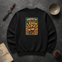 Top Labour Day Proud Blue Collar Worker Vintage Sweater