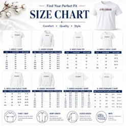 Size chart for Top Up The Cobblers Northampton Town FC EFL with measurements in inches and cm