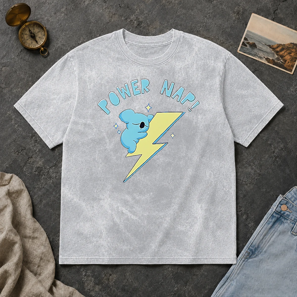 Awesome Hot Koya BT21 Power Nap Lightning Bolt Sleeping Washed T Shirt Awesome Hot Koya BT21 Power Nap Lightning Bolt Sleeping Washed T-Shirt