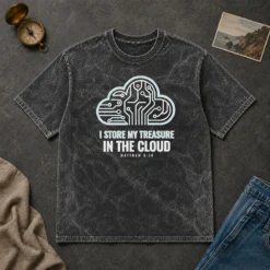 Awesome I Store My Treasure In The Cloud Matthew 6 19 Washed T-Shirt