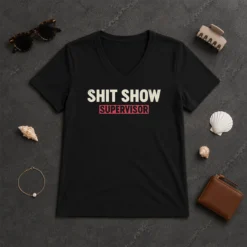 Awesome Shit Show Supervisor Geek V-Neck Shirt