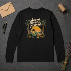 Funny August Holiday Vintage Vacation Mode Long Sleeve Shirt