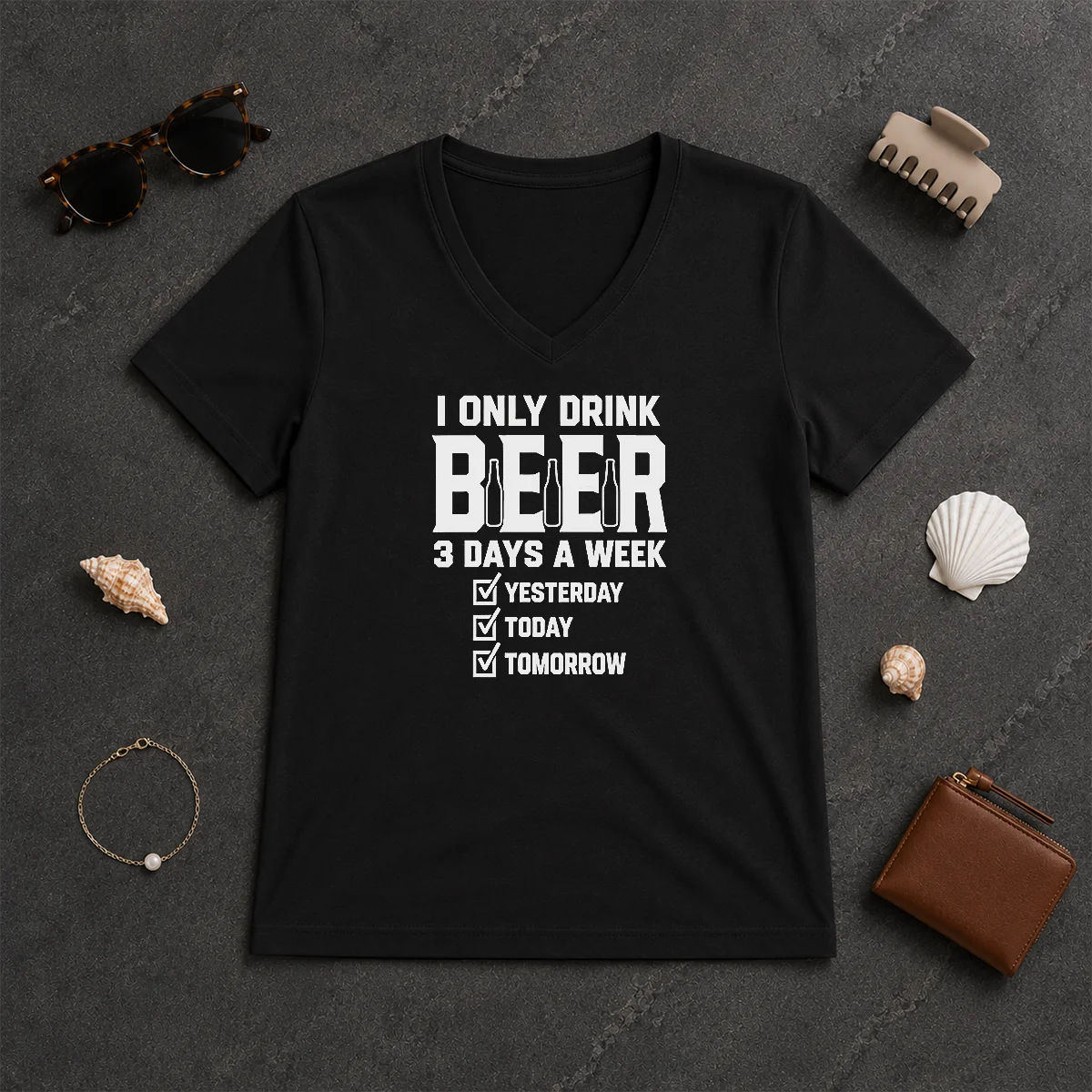 Good Nice Pretty I Only Drink V-Neck Shirt Good Nice Pretty I Only Drink V-Neck Shirt