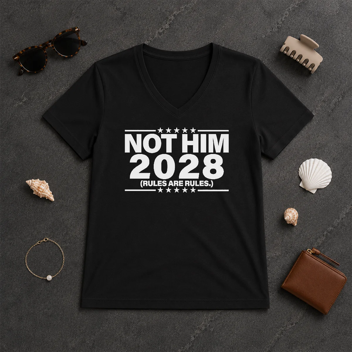 Good Not Him 2028 Rules Are V-Neck Shirt Good Not Him 2028 Rules Are V-Neck Shirt