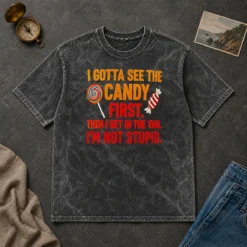 Happy Hot I Gotta See The Candy First The I Get In The Van I'M Not Stupid Washed T-Shirt