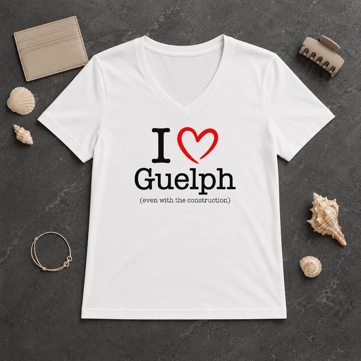 Happy Hot I Love Guelph Even V-Neck Shirt Happy Hot I Love Guelph Even V-Neck Shirt