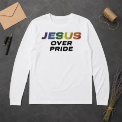 Hot Awesome Jesus Over Pride Long Sleeve Shirt