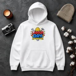 Hot Awesome Labour Day Pixel Art Thank You Workers Hard Hat Hoodie
