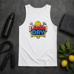 Hot Awesome Labour Day Pixel Art Thank You Workers Hard Hat Tank Top