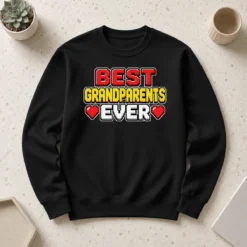 Hot Good Best Grandparents Ever Pixel Heartfelt Sweater