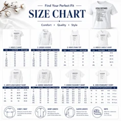 Size chart for Hot Nice Gen Defined 45 60 Years Old with measurements in inches and cm to help choose the right fit