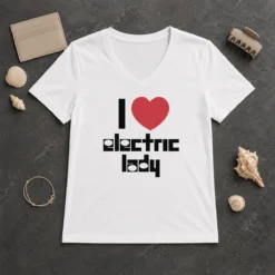 Hot Nice I Love Electric Lady Jimi Hendrix Rock Music V-Neck Shirt