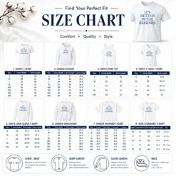 Size chart for Hot Original It'S Better In The Bahamas Travel Vacation with measurements in inches and cm to help choose the right fit