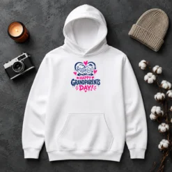Hot Premium Happy Grandparents Day Grunge Paint Splatter Heart Hoodie