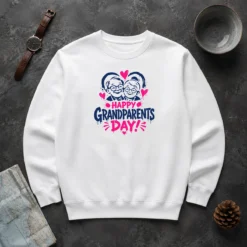 Hot Premium Happy Grandparents Day Grunge Paint Splatter Heart Sweater