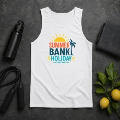 Nice Hot Minimalist Flat Summer Bank Holiday Sun Palm Wave Tank Top