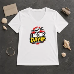 Nice Pretty Labour Day Fist Wrench Building Futures Grunge V-Neck Shirt