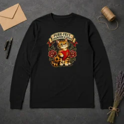 Nice Spanish Soccer Cat Champion Tattoo Long Sleeve Shirt