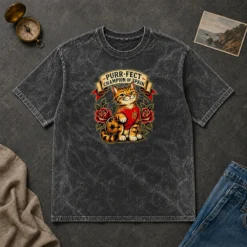 Nice Spanish Soccer Cat Champion Tattoo Washed T-Shirt