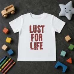 Nice Top Lust For Life Distressed Iggy Pop Music Kids T-Shirt