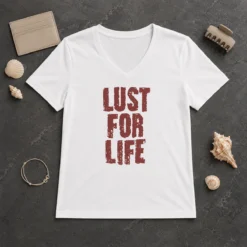 Nice Top Lust For Life Distressed Iggy Pop Music V-Neck Shirt