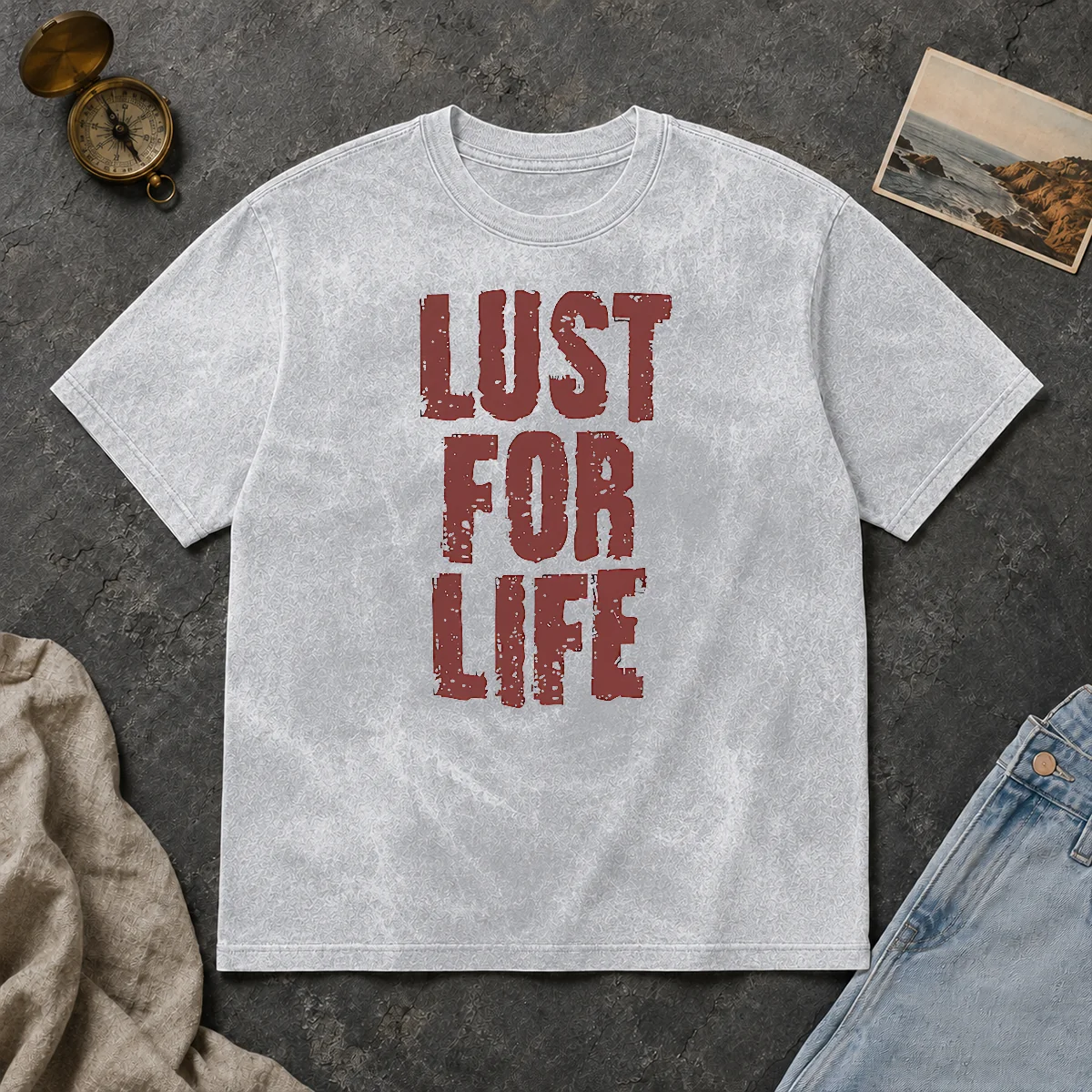 Nice Top Lust For Life Distressed Iggy Pop Music Washed T Shirt Nice Top Lust For Life Distressed Iggy Pop Music Washed T-Shirt