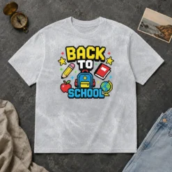 Official Hot Grunge Paint Drip Back To School Pink Black Washed T-Shirt