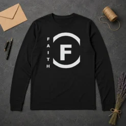 Perfect Awesome Faith F Logo Minimalist Long Sleeve Shirt