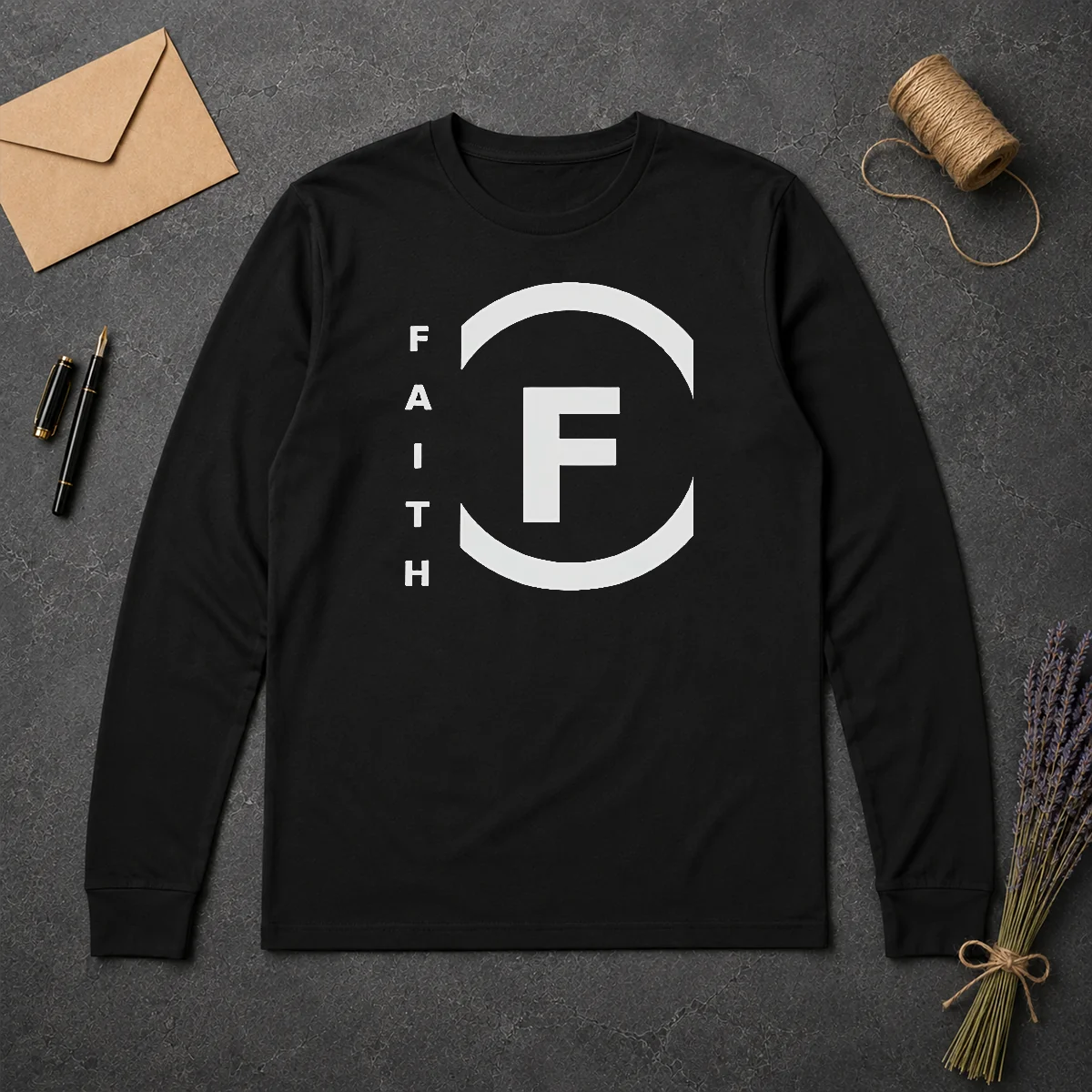 Perfect Awesome Faith F Logo Minimalist Long Sleeve Shirt Perfect Awesome Faith F Logo Minimalist Long Sleeve Shirt