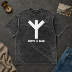 Premium Death In June Logo Neofolk Douglas Pearce Washed T-Shirt