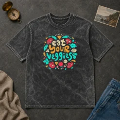 Premium Hot Eat Your Veggies Healthy Eating Vegetables Washed T-Shirt