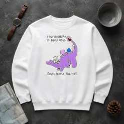 Premium Pretty Transphobia Is Dangerous Trans People Are Not Dinosaur Activism Equality Sweater
