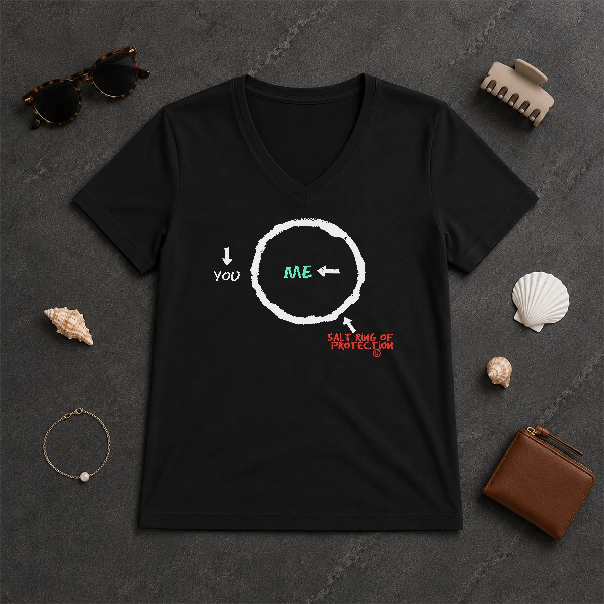 Premium Salt Ring Of Protection Geek V-Neck Shirt Premium Salt Ring Of Protection Geek V-Neck Shirt