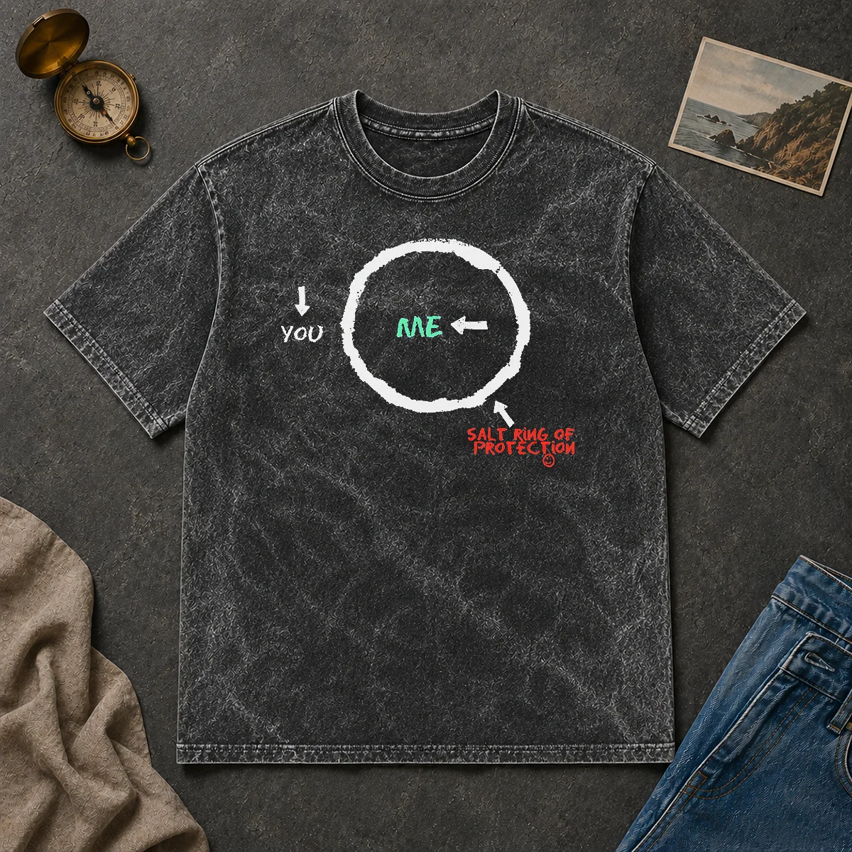 Premium Salt Ring Of Protection Geek Washed T Shirt Premium Salt Ring Of Protection Geek Washed T-Shirt
