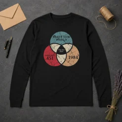 Pretty Awesome Dystopia Venn You Are Here Geek Long Sleeve Shirt