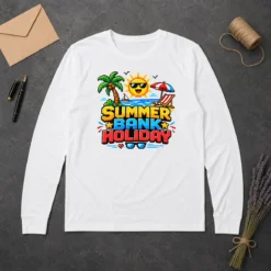 Pretty Nice Pixel Art Summer Bank Holiday Beach Retro Game Long Sleeve Shirt