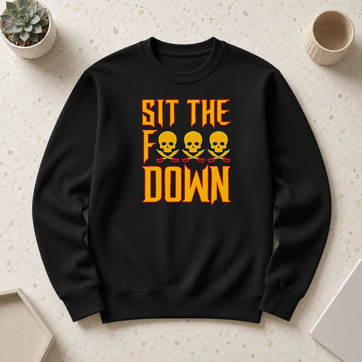 Pretty Sit The F Down Pirate Skull Crossbones Sweater Pretty Sit The F Down Pirate Skull Crossbones Sweater
