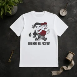 Pretty Top Hong Kong Will Fuck You Cartoon Middle Finger