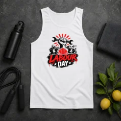 Top Official Labour Day Workers Silhouette Fist Wrench Grunge Tank Top